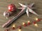 3d render of a silver star and balls Christmas decoration