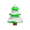 3D render snow Christmas tree in clay style