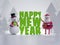 3d render, snowman and Santa Claus, toys, Happy New Year letters