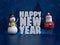 3d render, snowman and Santa Claus, toys, Happy New Year white l