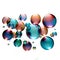 3d render of soap bubbles isolated on translucent background.