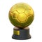 3d render soccer ball trophy isolated on white background