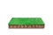 3D render. Soil cubical cross section with green grass isolated on white