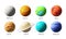 3D render Solar System planets set