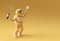 3d Render Spaceman Astronaut Playing Tennis, 3d illustration Design