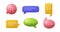 3d render speech bubbles, isolated chat balloons