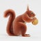 3D Render of Squirrel with Nut