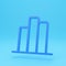 3d render of stat bar icon. Thin linear stat outline icon isolated on colour background. Line stat sign, symbol for web
