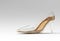 3D Render Stylish classic women`s Shoes in high hills on a Color Background