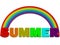 3D render summer rainbow illustration, stock photo