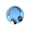 3D render Support operator headphones 3d icon. Professional white device with microphone. Help and discussion of user