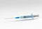 3D Render Syringe for vaccine, vaccination, injection, flu shot. Medical equipment Design illustration