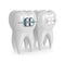 3d render of teeth with ceramic and metal braces