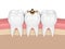 3d render of teeth with dental golden inlay filling