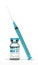 3d render of testosterone enanthate vial with syringe