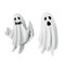 3d render, textile ghost character clip art set, isolated on white background.