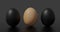 3d render. three eggs easter simple egg background