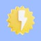 3D render thunderbolt icon, flash lightning, danger, and power