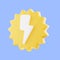 3D render thunderbolt icon, flash lightning, danger, and power