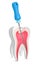 3d render of tooth with endodontic file