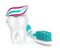 3d render of toothbrush, toothpaste and tooth