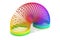 3D render of toy plastic colorful rainbow spiral spring