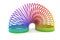 3D render of toy plastic colorful rainbow spiral spring