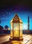 3D Render of A Traditional Brass Lantern, Ramadan Celebration Symbol