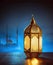 3D Render of A Traditional Brass Lantern, Ramadan Celebration Symbol