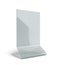 3D render transparent acrylic table stand menu holder display