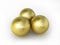 3d render triple gold golfball (clipping path)