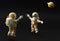 3d Render Two Happy Astronaut Jumping 3d illustration Design