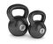 3d render of two kettlebells over white