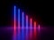 3d render, ultraviolet abstract background, red blue neon lights, vertical glowing lines, laser show, night club, equalizer