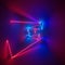 3d render, ultraviolet spectrum, glowing lines, neon lights, abstract psychedelic background, corridor, tunnel perspective