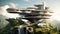 3D Render Urban Sky Villa With Flying Car Landing Pad. Generative AI