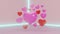 3D Render, Valentine`s Day Hearts Background. Copy space romantic background