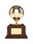 3d render of volleyball trophy over white