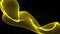 3d render wave yellow line dot background, line wave light glowing effect particular background.