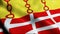 3D Render Waving Czech City Flag of Nova Rise Closeup View