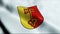 3D Render Waving Latvia City Flag of Ventspils Closeup View