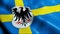 3D Render Waving Sweden City Flag of Boras Closeup View