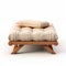 3d Render Of Wooden Futon Bed With Beige Ottoman Province
