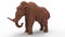 3D render - wooden wooly mammoth statuette