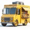 3d render of a yellow food truck