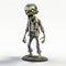 3d Render Zombie Caricature On White Base - Satirical Cartoon Model