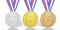 3D rendered 1st, 2nd and 3rd place medal awards
