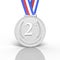 3D rendered 2nd place silver medal award