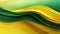 A 3D rendered abstract background showcases harmonious waves in shades of green and yellow