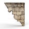 3D rendered aged wall fragment made of stone